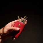 Mirgoods volditud nahast võtmehoidja, punane - Image 3