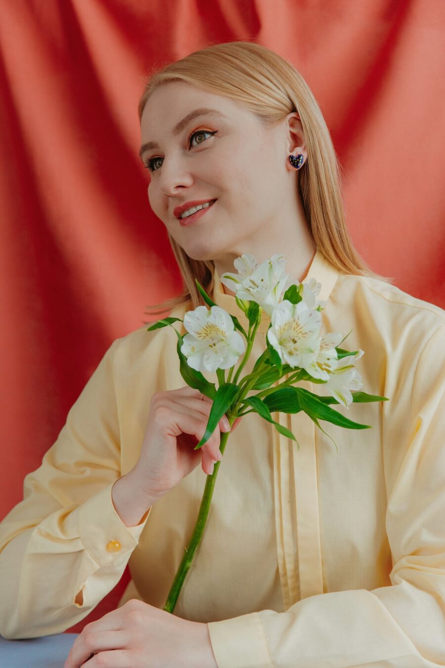 Portselanist Südame Kõrvarõngad - Sinine - Image 6
