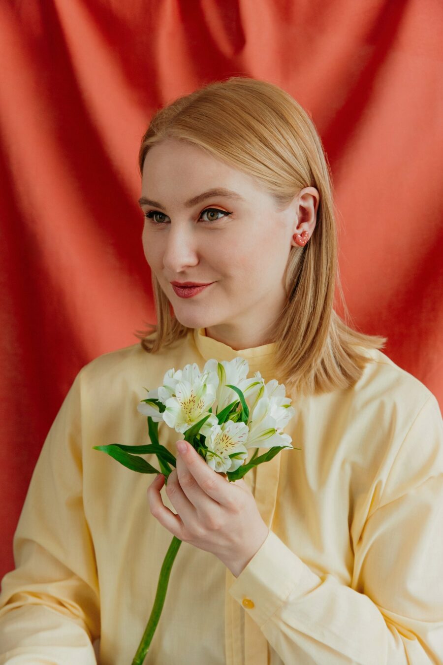 Portselanist Südame Kõrvarõngad - Roosa - Image 6